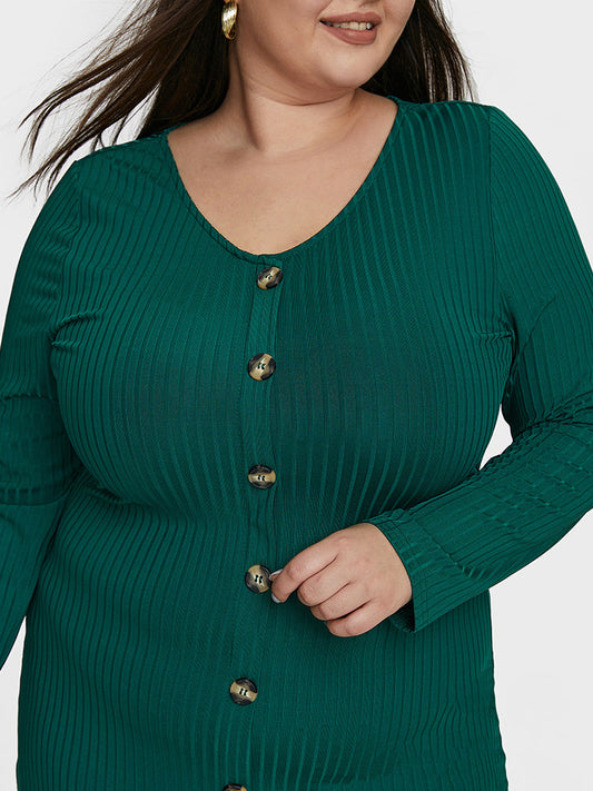 Front Button Sweater Dress