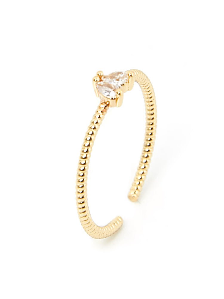 2 Pack Zircon Decor Cuff Rings