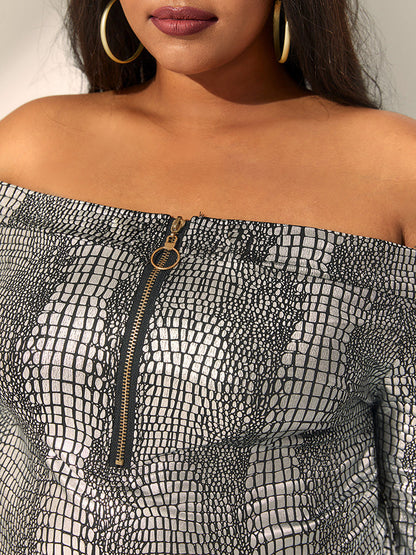 Snakeskin Cut Out Bodycon T-shirt