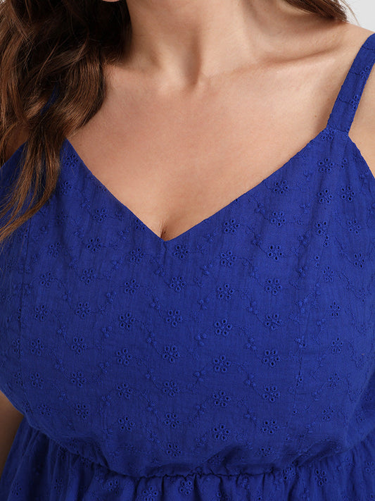 Solid Ruffles V Neck Cami Top