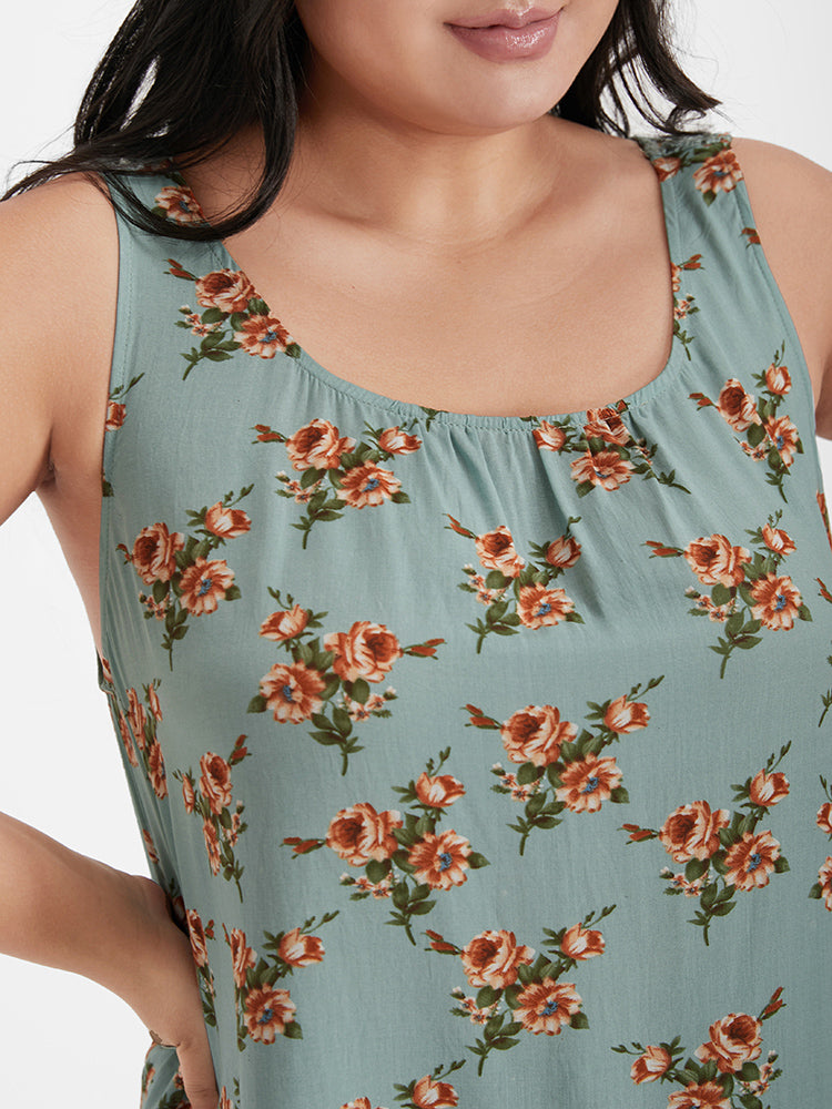 Floral Crochet Lace Patchwork Cami Top