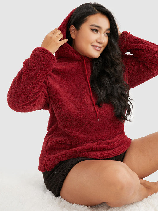 Teddy Hooded Drawstring Lounge Top