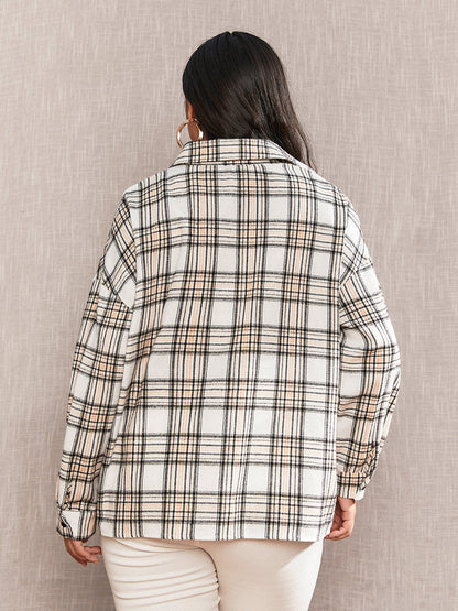 Check Button Casual Blouse