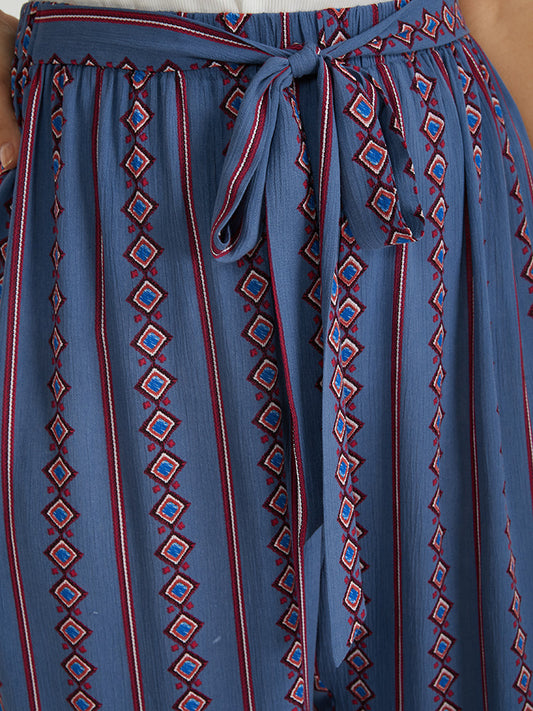 Ditsy Floral Belted Split Loose Pants