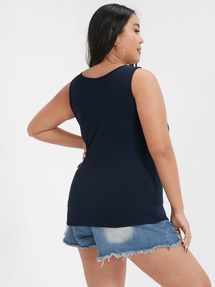 Solid Lace Up Tank Top