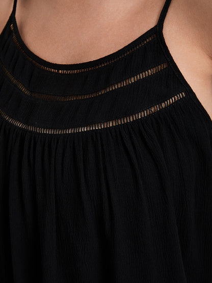 Solid Lace Patchwork Cut Out Cami Top