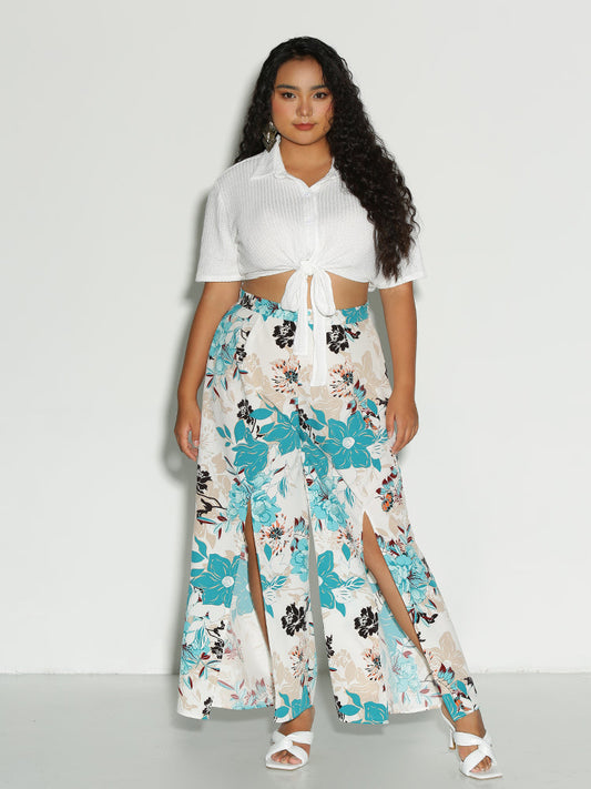 Twist-Front Lapel Collar Top