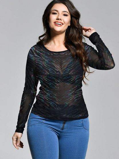 Mesh Sheer Glitter T-shirt