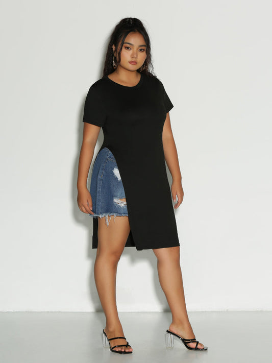 Split Hem Long T-Shirt