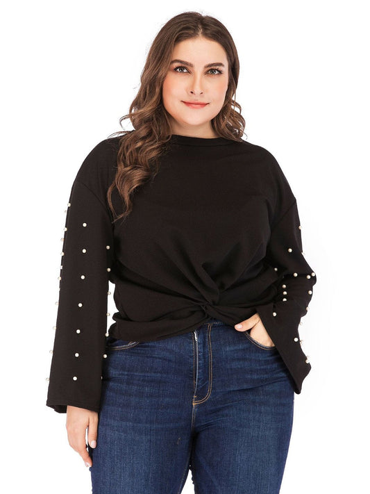 Pearl Sleeve Twist T-shirt