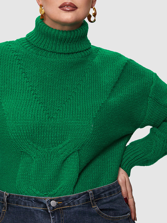Cable Knit Funnel Neck Sweater
