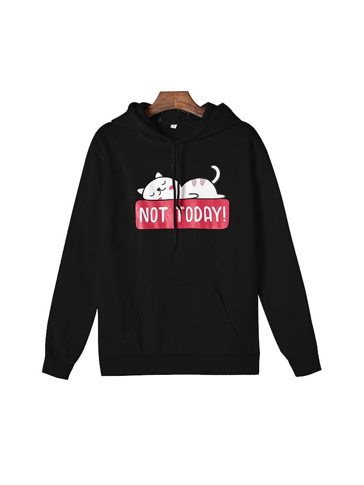 Cartoon Printed Kangaroo Pocket Hoodie