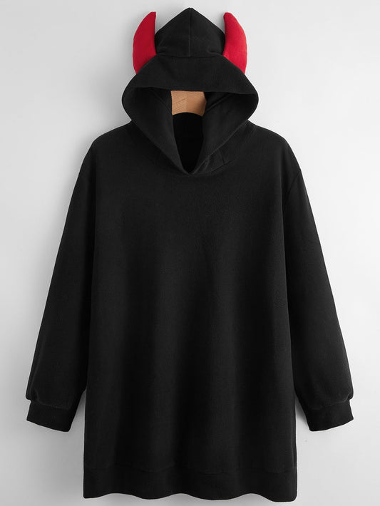 3d Ears Design Patched Hoodie