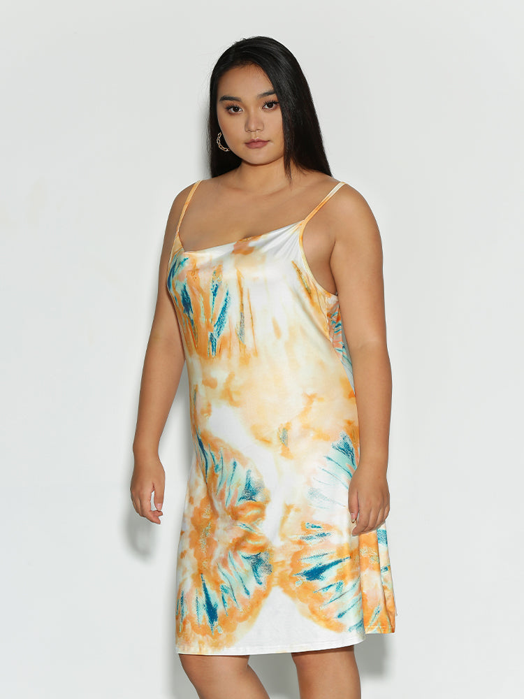 Tie Dye Cowl Neck Dress