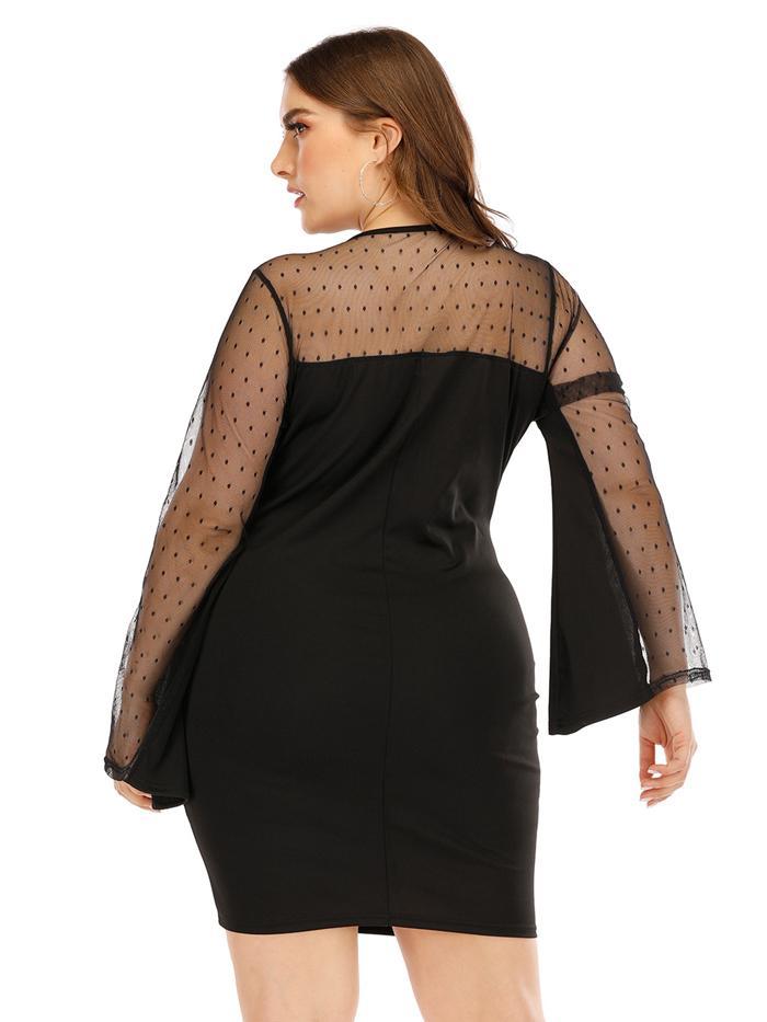 Mesh Patchwork Slim Fit Dress