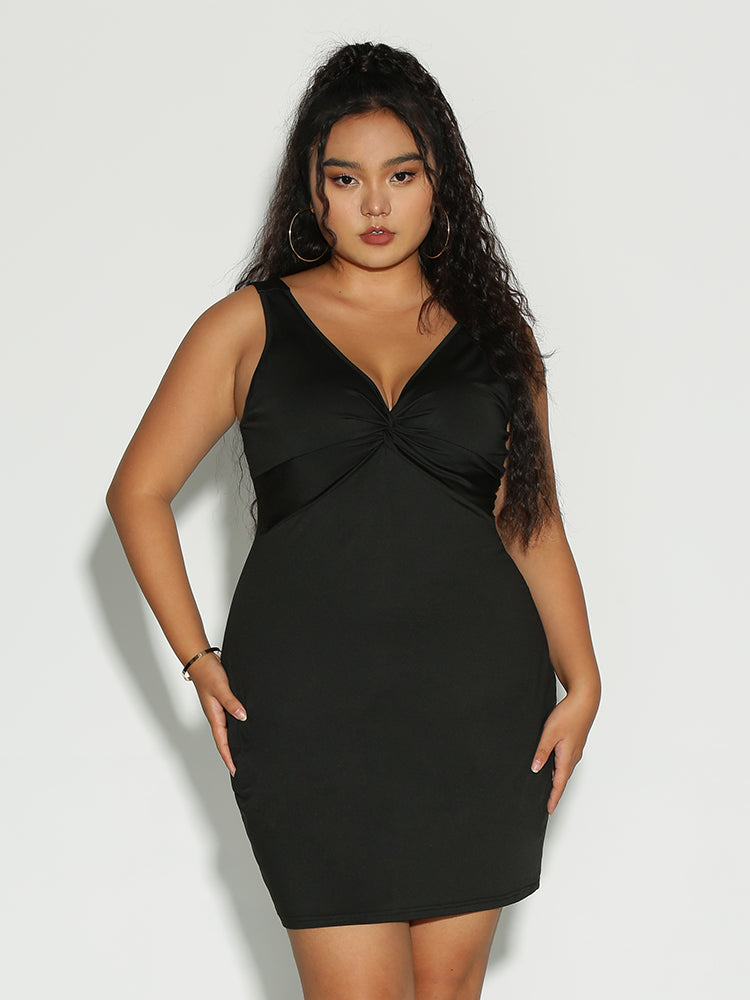 Twist-Front Backless Dress