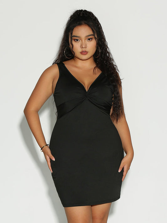 Twist-Front Backless Dress