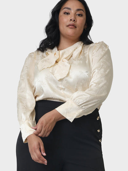 Solid Knotted Neck Blouse