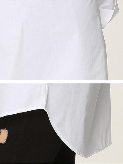 Patchwork Off-shoulder Mid Length Blouse