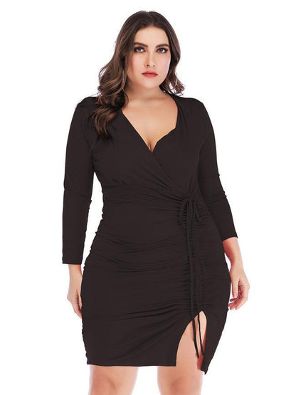 Wrap Ruched Slim Fit Dress