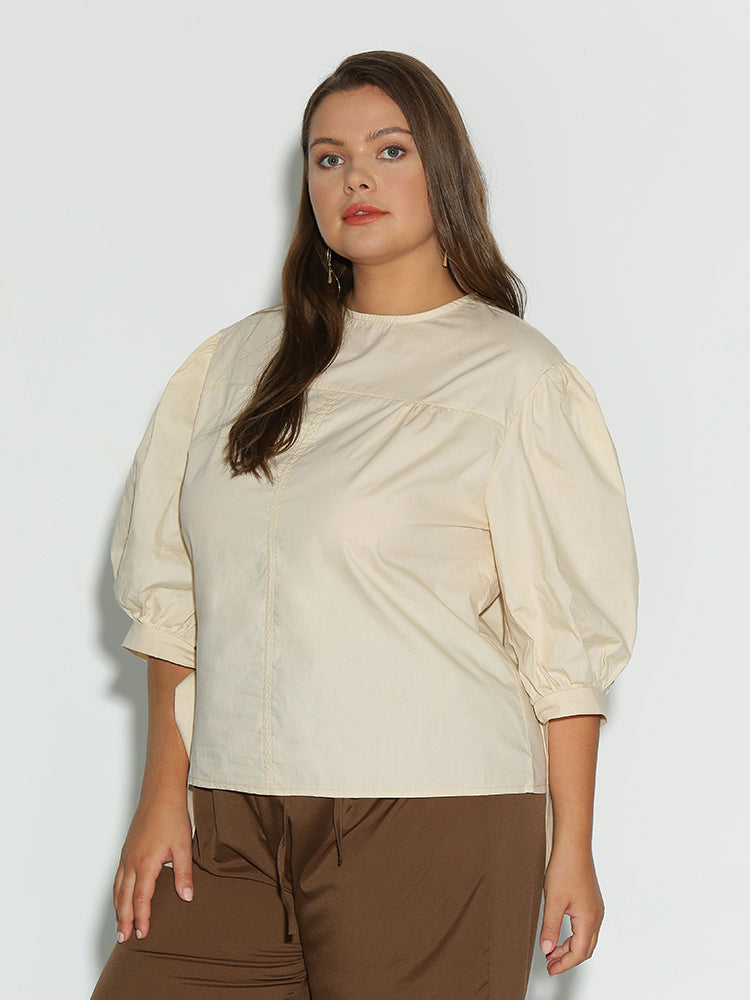 Ribbon Puff Sleeve Top