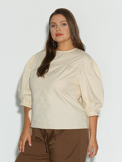 Ribbon Puff Sleeve Top