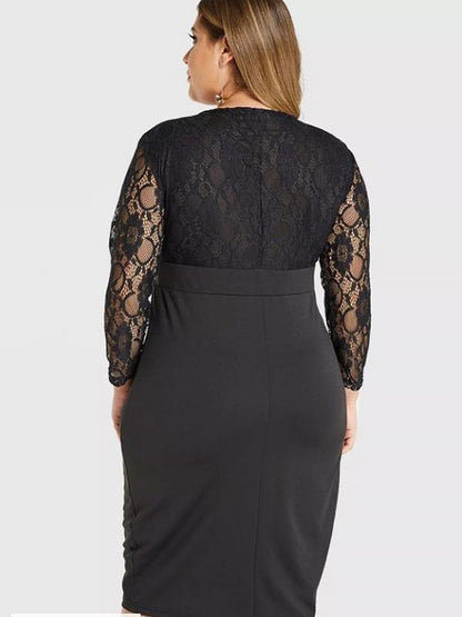 Petal V-neck Lace Dress