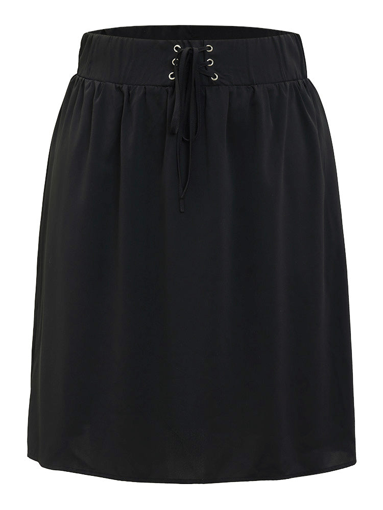 Plain Pocket Lace Up Skirt