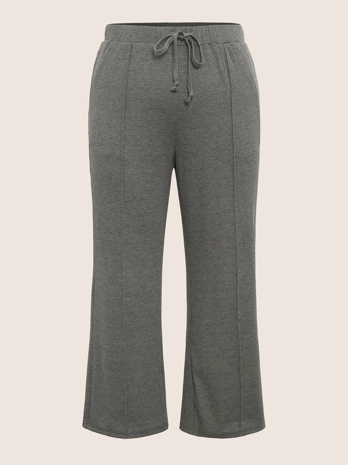 Plisse Drawstring Pocket Wide Leg Pants