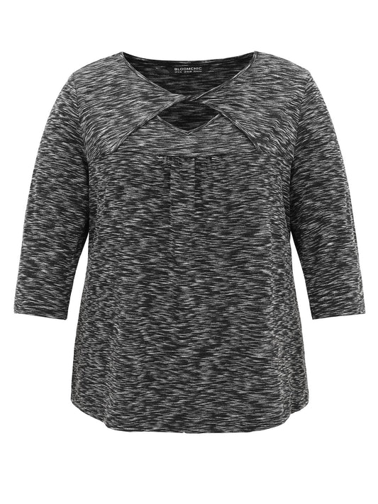 Heather Keyhole Twist Front T-shirt