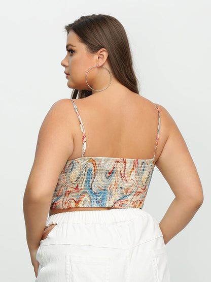 Tie Dye Twisted Painting Ruched Top