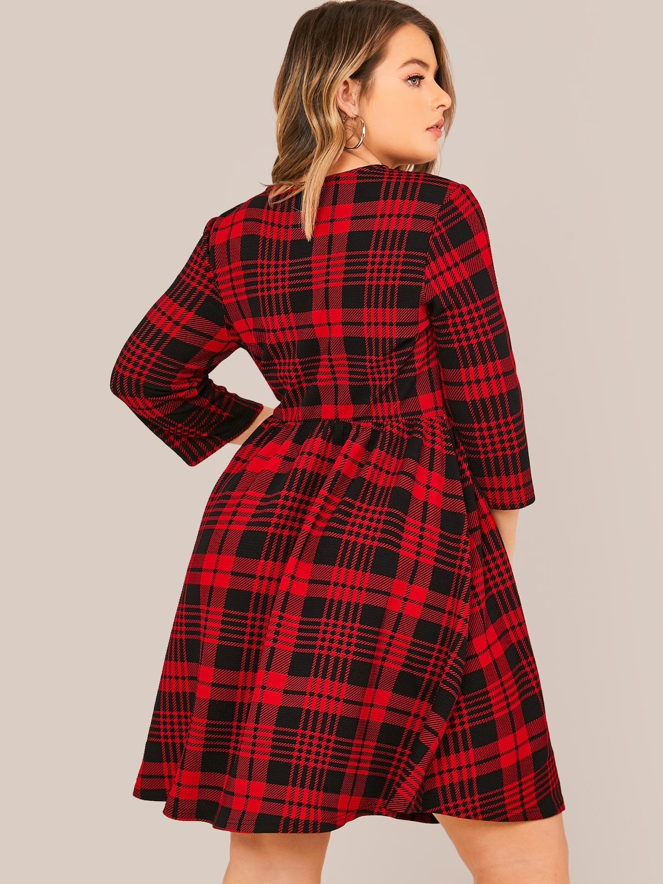 Plaid Flared Dress