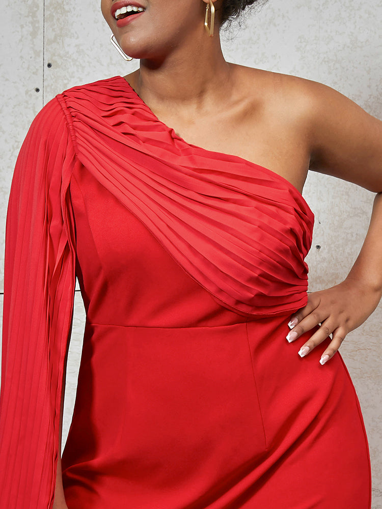 One Shoulder Asymmetrical Bodycon Dress