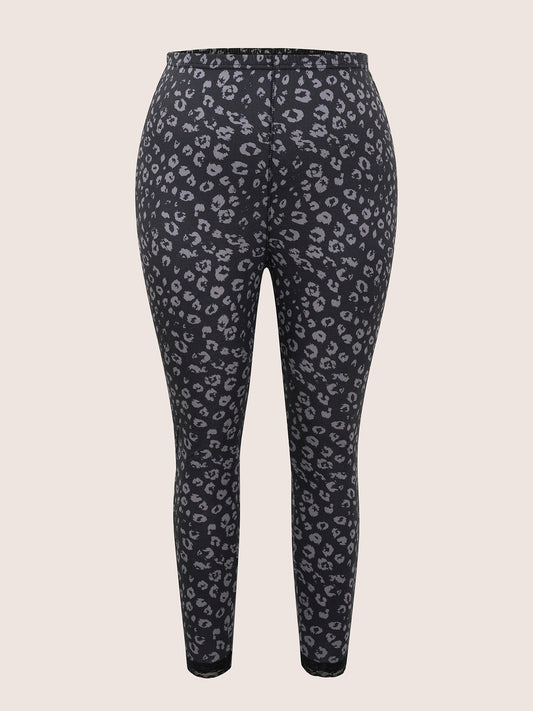 Leopard Lace Panel Slim Sleep Bottom