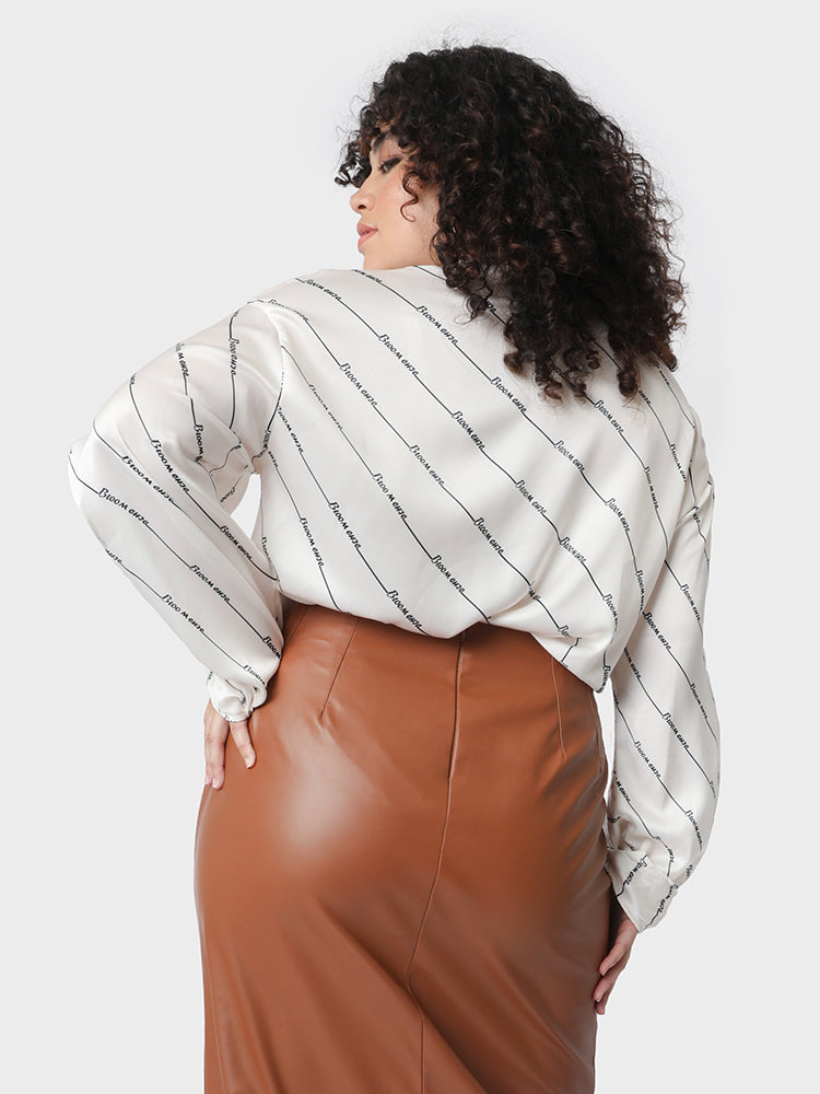 Printing Cut Out Knot Blouse