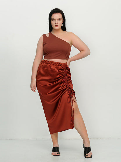 Cut Out One Shoulder Crop Top