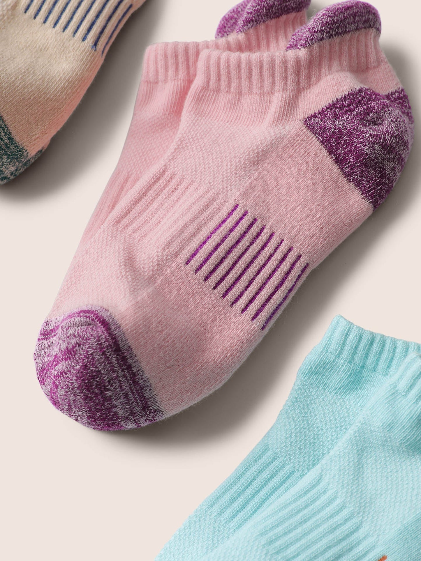 3 Pairs Contrast Patchwork Breathable Socks
