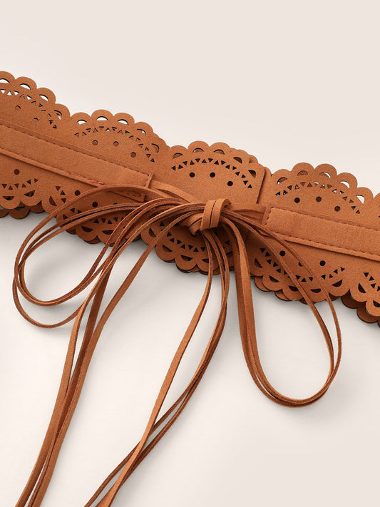 Solid Laser Cut Scalloped Trim Vacation Belt