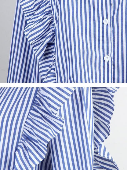 Ruffle Stand Collar Blouse