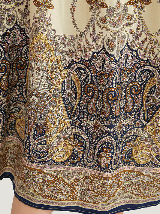 Bandana Print Halter Pocket Flutter Hem Dress