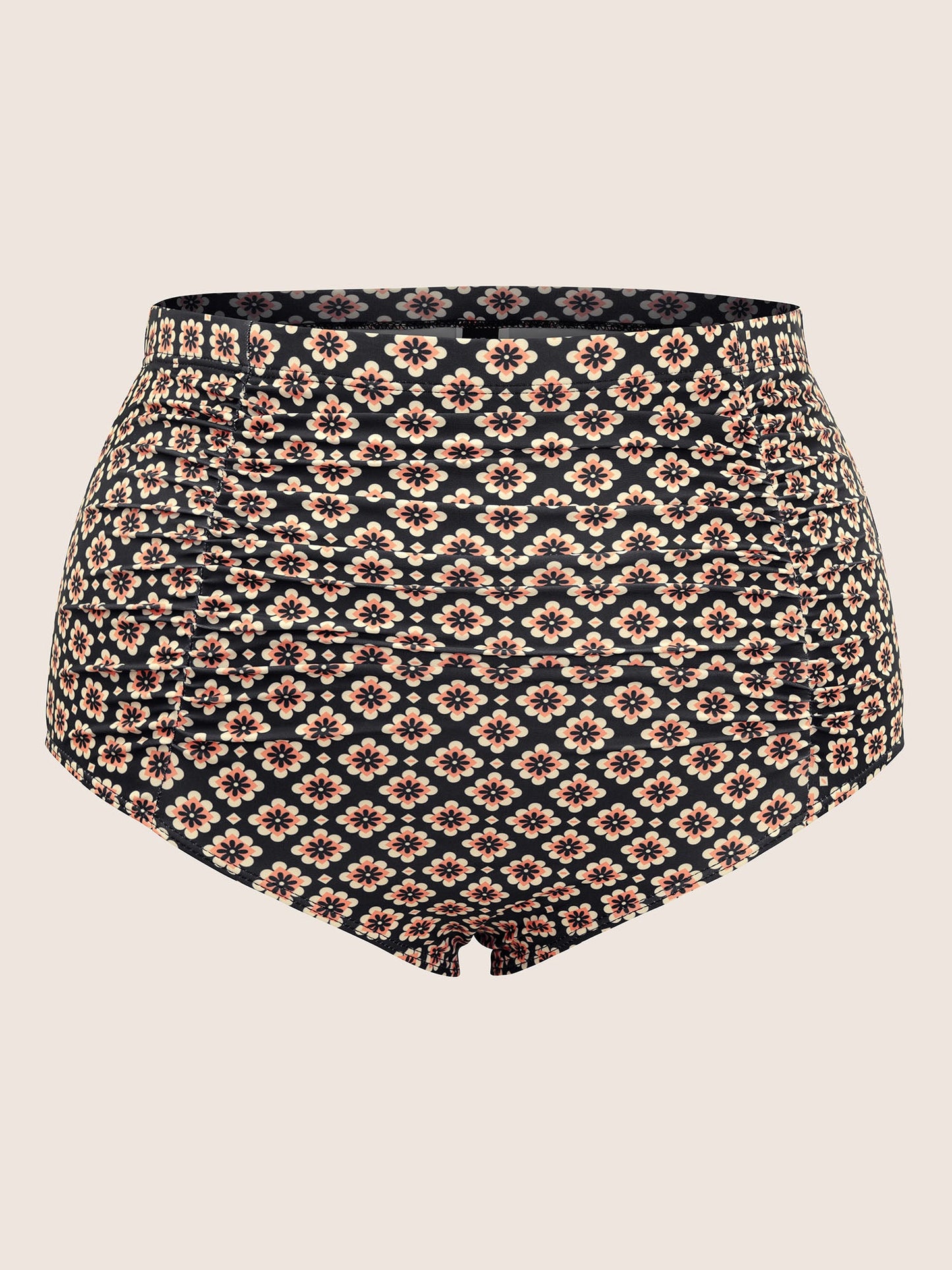 Boho Print Skinny Ruched Detail Swim Bottom