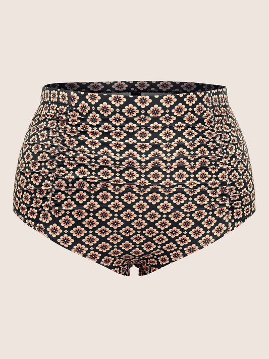 Boho Print Skinny Ruched Detail Swim Bottom