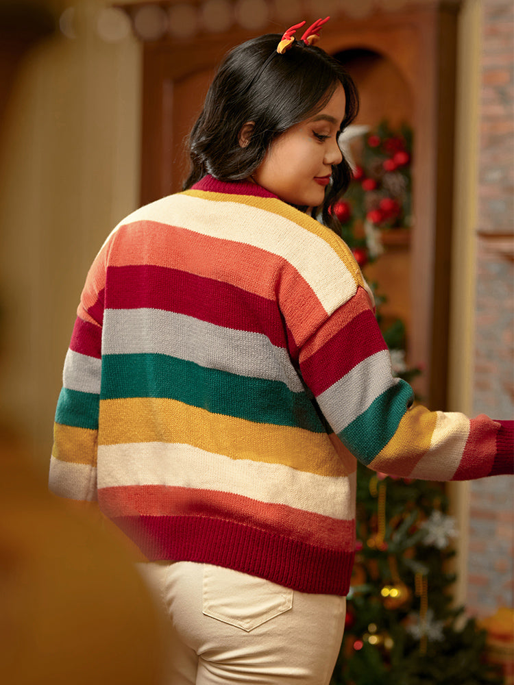 Rainbow Color Block Sweater