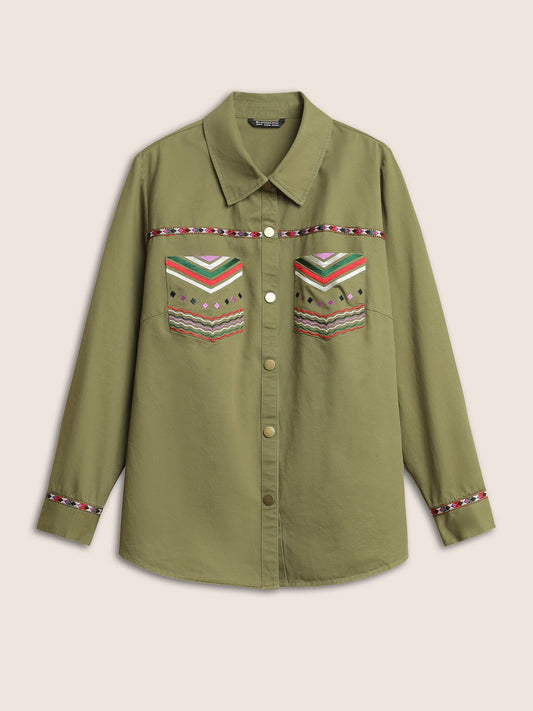 Bandana Embroidered Patched Pocket Jacket