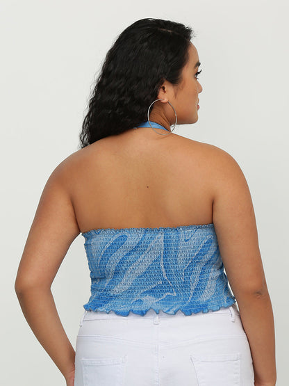 Water Ripple Knotted Crop Top