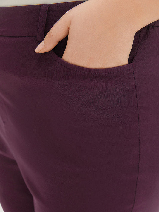 Solid Pocket Bootcut Ankle Pants