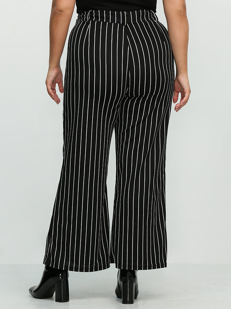 Split Hem Striped Pants