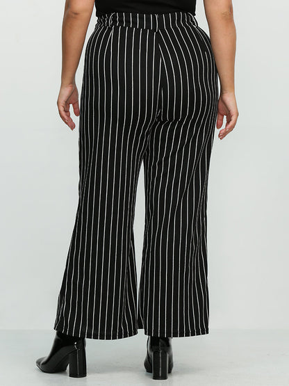 Split Hem Striped Pants