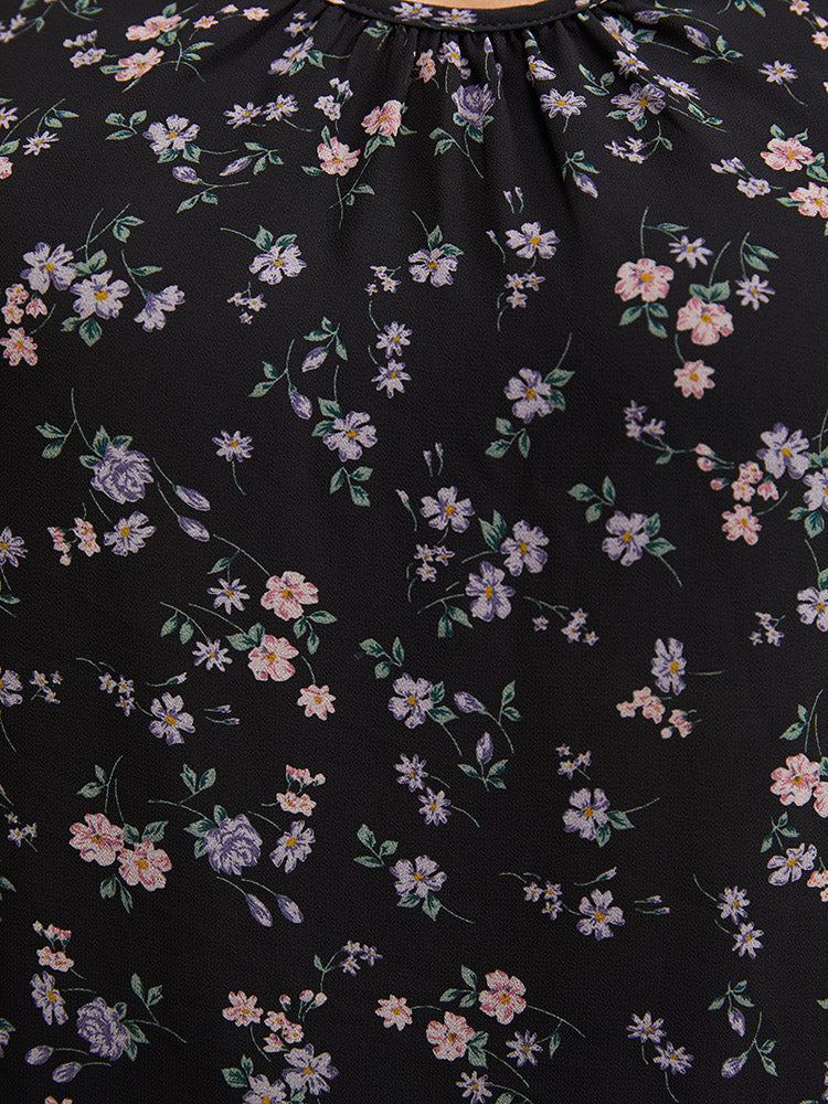 Ditsy Floral Crisscross Backless Tank Top