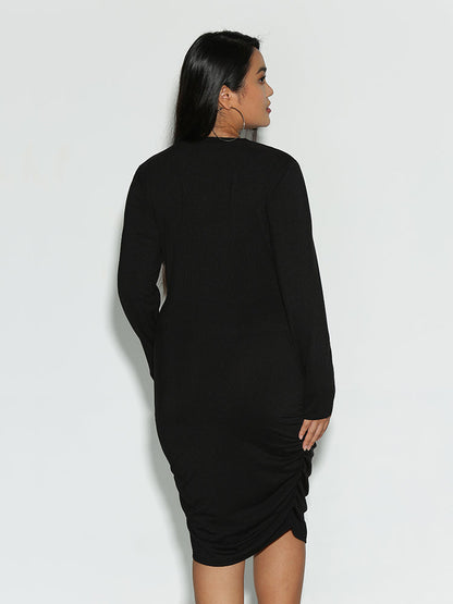 Cut Out Long Sleeve Dress